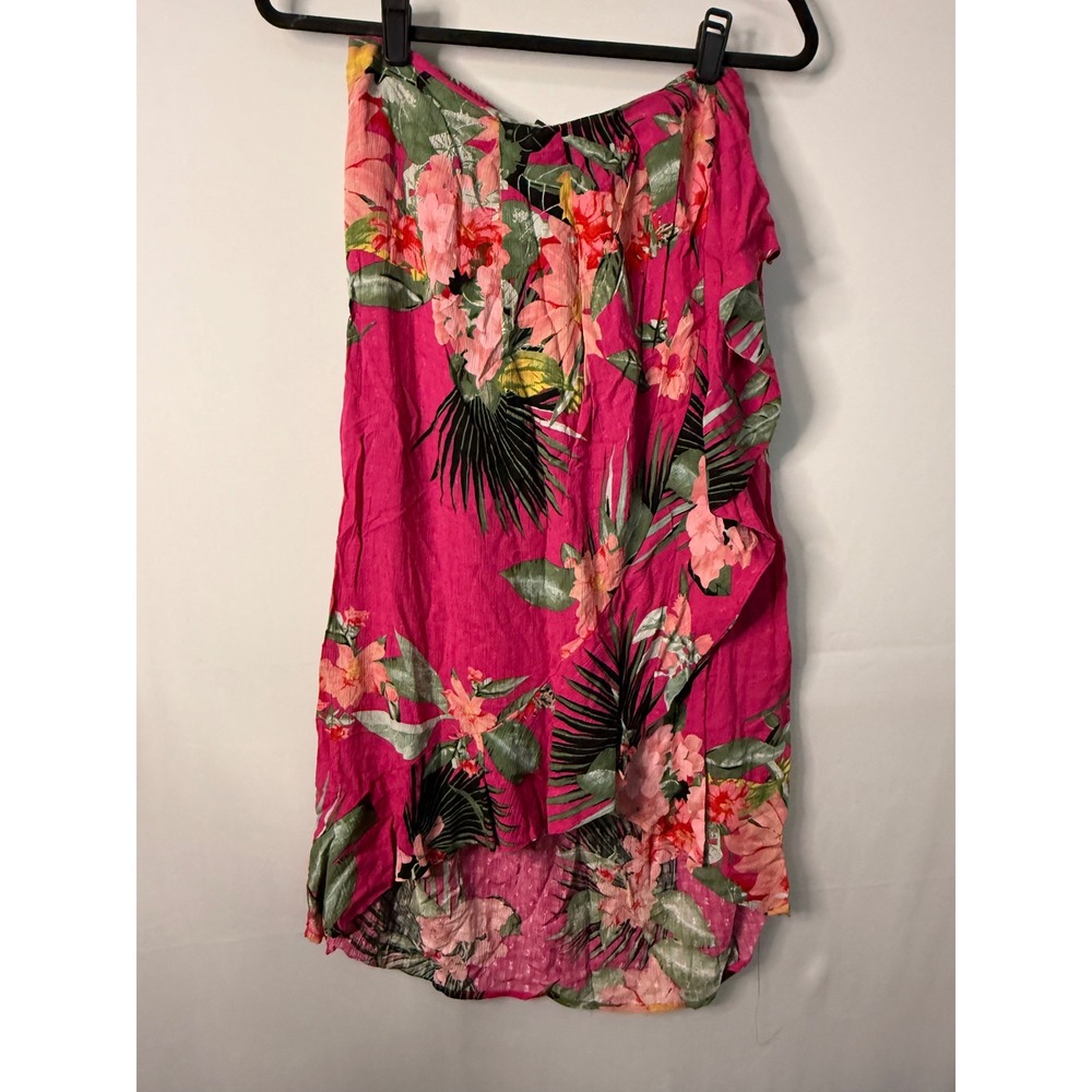 Rachel Roy‎ Womens Tropical Floral Print Midi Wrap Skirt Size SMALL Pink
